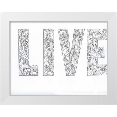 Living Flourishly White Modern Wood Framed Art Print by Varacek, Pam