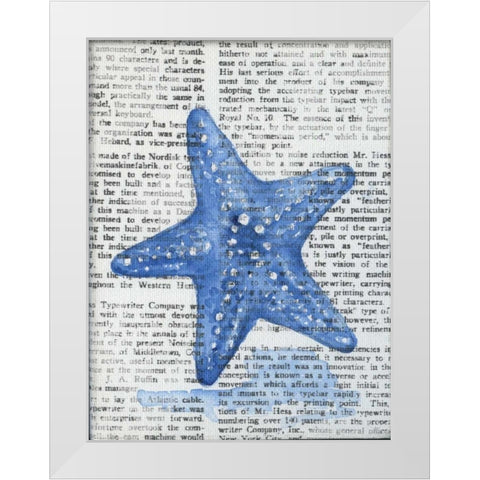 Written Starfish White Modern Wood Framed Art Print by Varacek, Pam