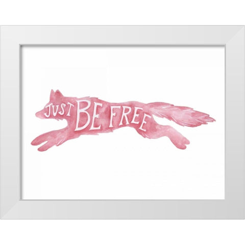 Foxy Free White Modern Wood Framed Art Print by Varacek, Pam