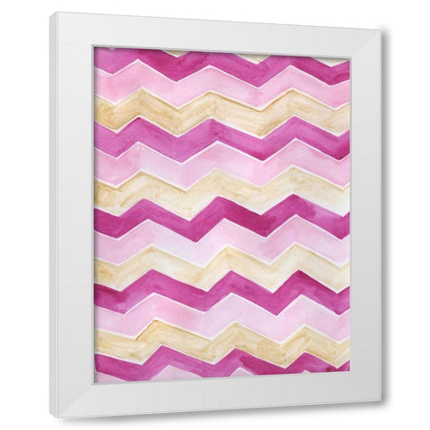 Loving Zig Zags White Modern Wood Framed Art Print by Varacek, Pam