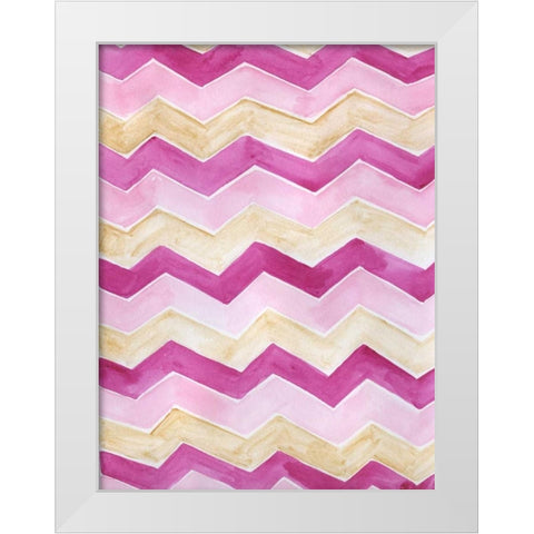 Loving Zig Zags White Modern Wood Framed Art Print by Varacek, Pam