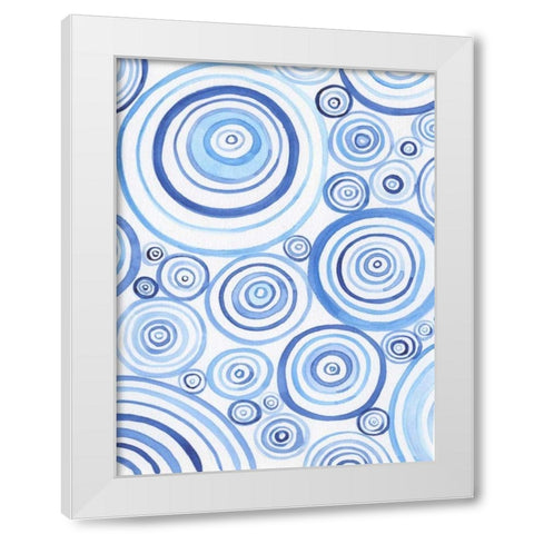 Mesmerized Blues 2 White Modern Wood Framed Art Print by Varacek, Pam
