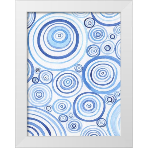 Mesmerized Blues 2 White Modern Wood Framed Art Print by Varacek, Pam