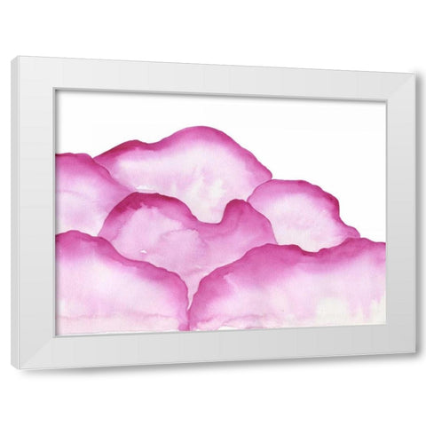 Crimson Mountains 1 White Modern Wood Framed Art Print by Varacek, Pam