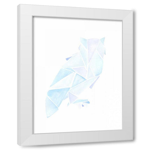 Geometric Owl White Modern Wood Framed Art Print by Varacek, Pam
