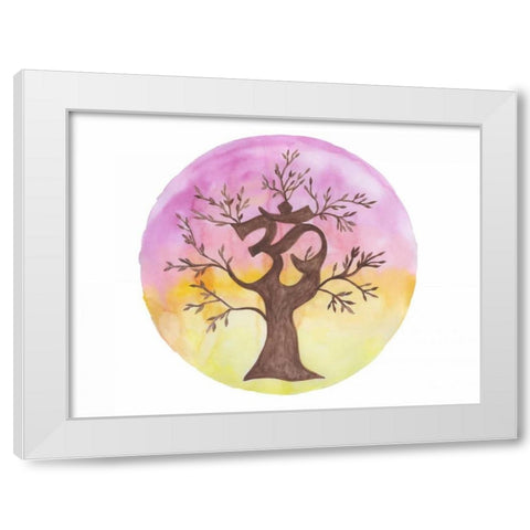Zenful Tree White Modern Wood Framed Art Print by Varacek, Pam