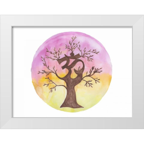 Zenful Tree White Modern Wood Framed Art Print by Varacek, Pam