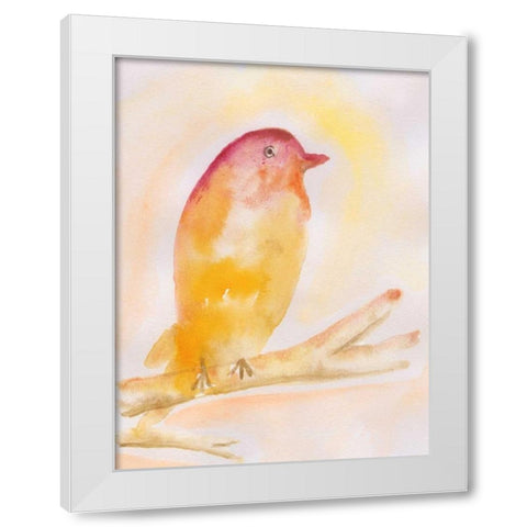 Western Tanager White Modern Wood Framed Art Print by Varacek, Pam