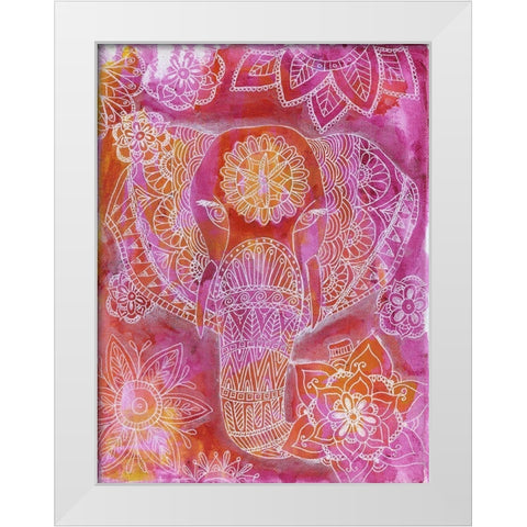 Floral Deity White Modern Wood Framed Art Print by Varacek, Pam