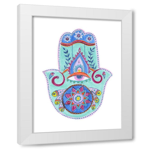 Buddha Palm White Modern Wood Framed Art Print by Varacek, Pam