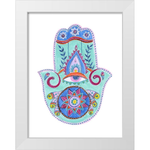 Buddha Palm White Modern Wood Framed Art Print by Varacek, Pam