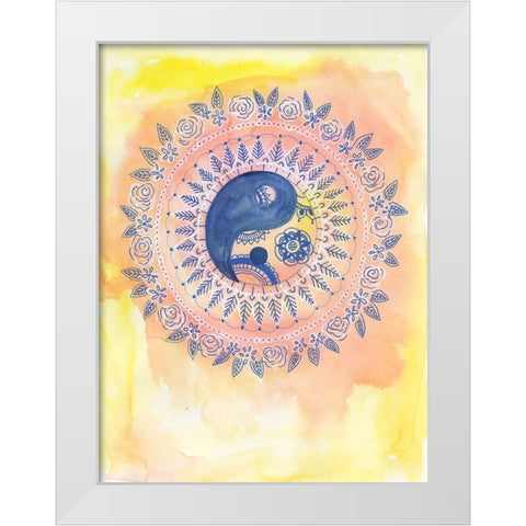 Sunny Ying Yang White Modern Wood Framed Art Print by Varacek, Pam