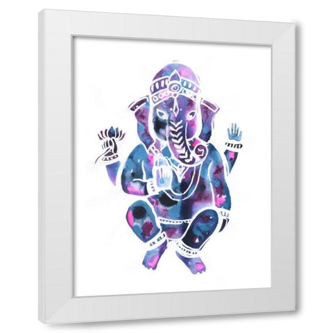 Buddha Elephant White Modern Wood Framed Art Print by Varacek, Pam