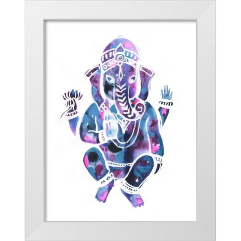 Buddha Elephant White Modern Wood Framed Art Print by Varacek, Pam