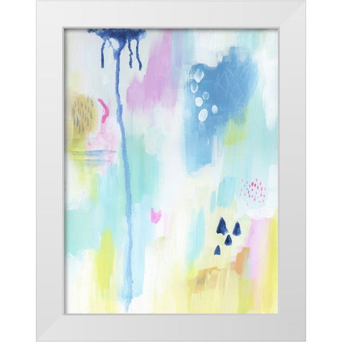 Energetic Assumption 1 White Modern Wood Framed Art Print by Varacek, Pam
