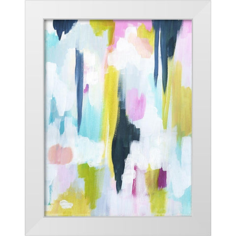 Energetic Assumption 4 White Modern Wood Framed Art Print by Varacek, Pam