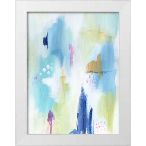 Energetic Assumption 5 White Modern Wood Framed Art Print by Varacek, Pam