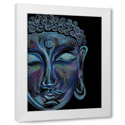 Colorful Buddha White Modern Wood Framed Art Print by Varacek, Pam
