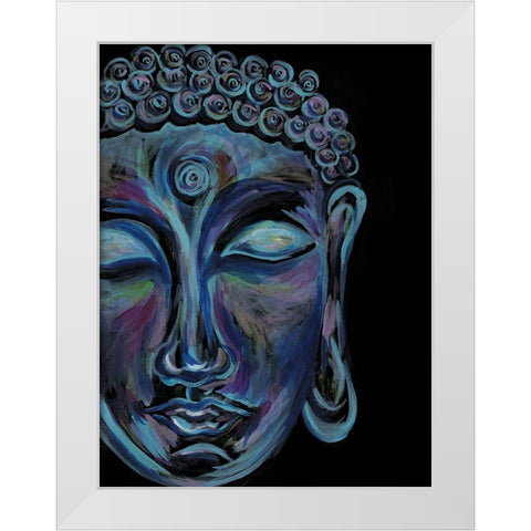 Colorful Buddha White Modern Wood Framed Art Print by Varacek, Pam
