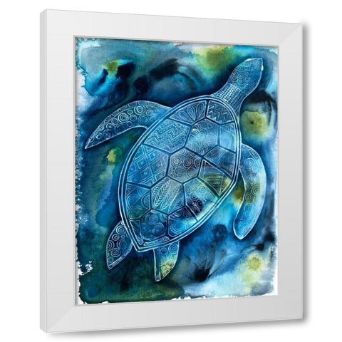 Vibrant Turtle 1 White Modern Wood Framed Art Print by Varacek, Pam