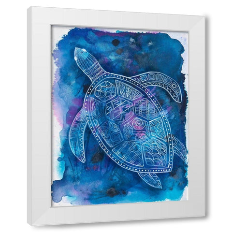 Vibrant Turtle 2 White Modern Wood Framed Art Print by Varacek, Pam