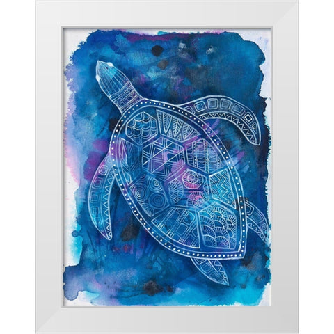 Vibrant Turtle 2 White Modern Wood Framed Art Print by Varacek, Pam
