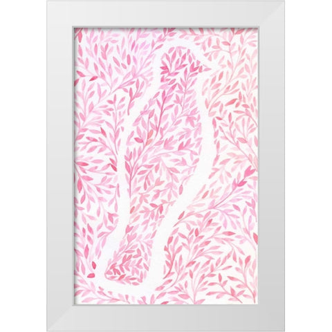 Feathered Camouflage White Modern Wood Framed Art Print by Varacek, Pam