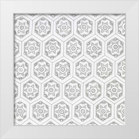 Geometric White Modern Wood Framed Art Print by Varacek, Pam