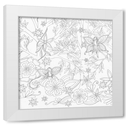 Fairy Floral 1 White Modern Wood Framed Art Print by Varacek, Pam