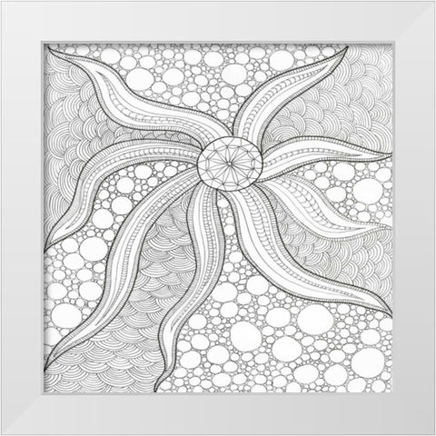 Coastal Starfish White Modern Wood Framed Art Print by Varacek, Pam