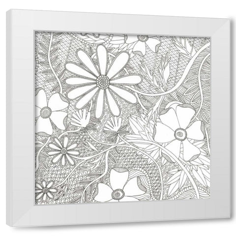 Wild Daisys Less White Modern Wood Framed Art Print by Varacek, Pam