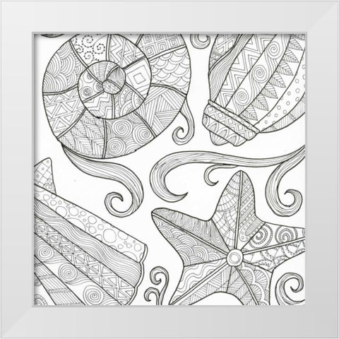 Ocean Floor White Modern Wood Framed Art Print by Varacek, Pam