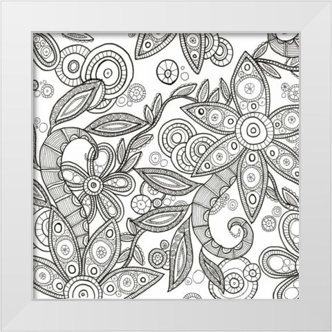 Jungle Flora 1 Less White Modern Wood Framed Art Print by Varacek, Pam