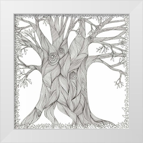 Weathered Oak White Modern Wood Framed Art Print by Varacek, Pam