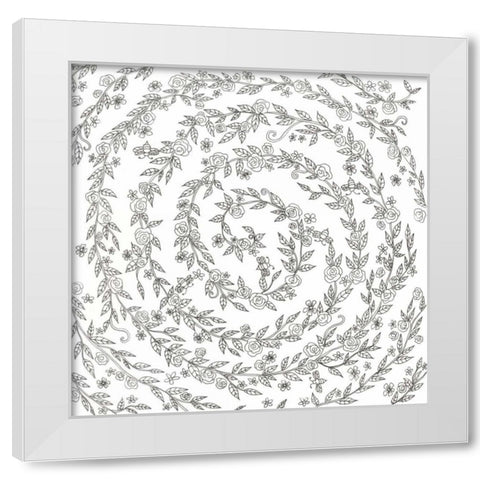 Swirling Vines White Modern Wood Framed Art Print by Varacek, Pam