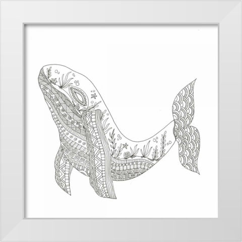 Creatures From The Deep 4 White Modern Wood Framed Art Print by Varacek, Pam