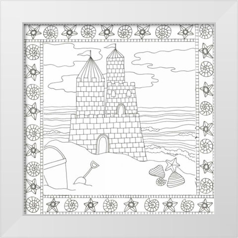 Summer Time Castle White Modern Wood Framed Art Print by Varacek, Pam