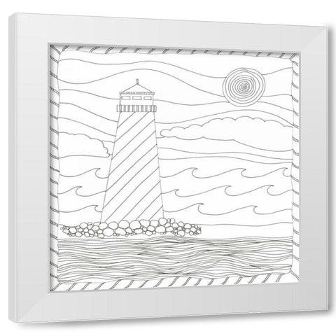 Lighthouse Majesty White Modern Wood Framed Art Print by Varacek, Pam