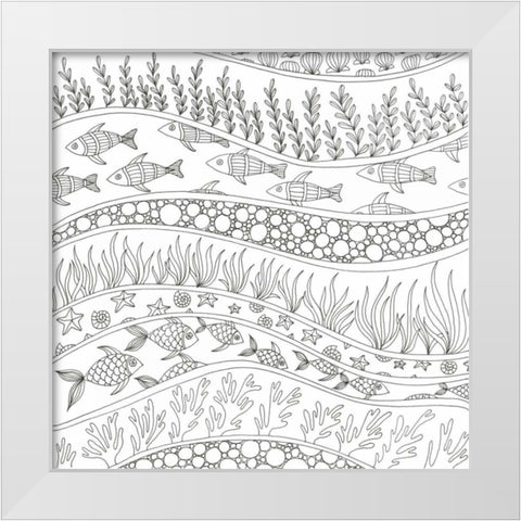 Ocean Rush White Modern Wood Framed Art Print by Varacek, Pam