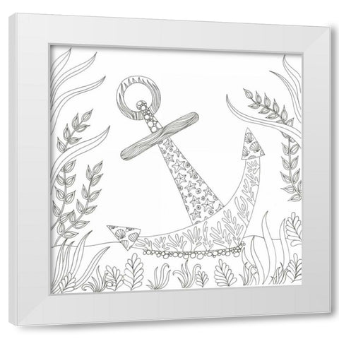 Anchored Bottom White Modern Wood Framed Art Print by Varacek, Pam