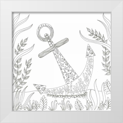 Anchored Bottom White Modern Wood Framed Art Print by Varacek, Pam