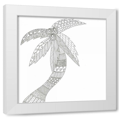 Isolated Palm White Modern Wood Framed Art Print by Varacek, Pam