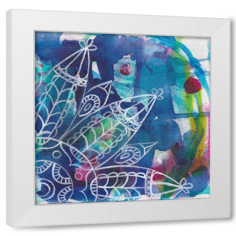 Tubular Flower 2 White Modern Wood Framed Art Print by Varacek, Pam