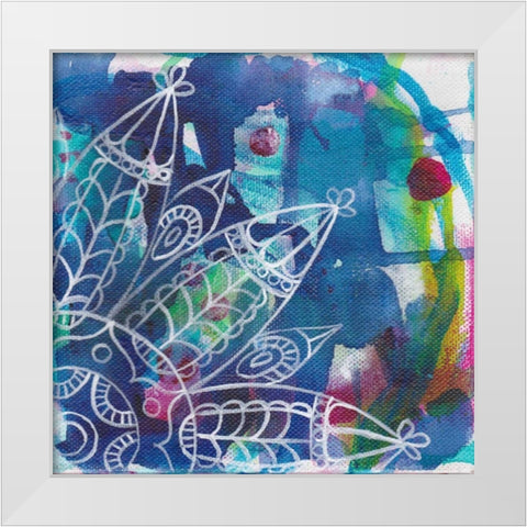 Tubular Flower 2 White Modern Wood Framed Art Print by Varacek, Pam