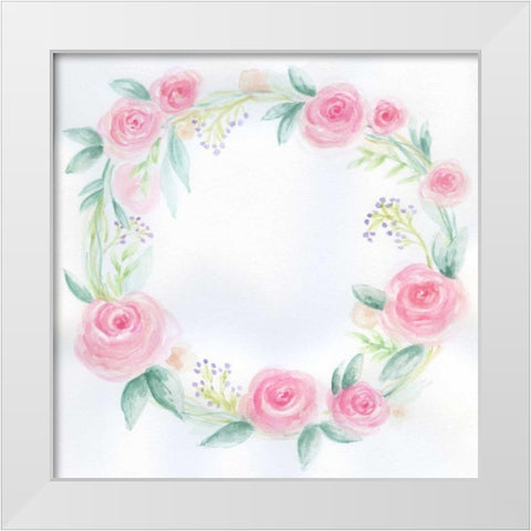 Infinite Rose White Modern Wood Framed Art Print by Varacek, Pam