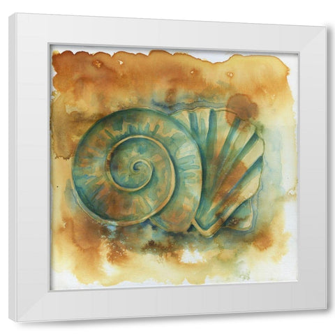Muddy Shells White Modern Wood Framed Art Print by Varacek, Pam