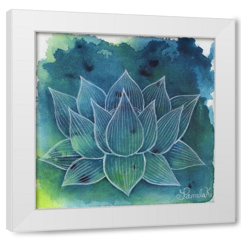 Emerging Lotus 1 White Modern Wood Framed Art Print by Varacek, Pam