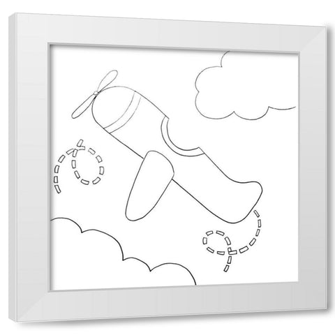 Airplane White Modern Wood Framed Art Print by Varacek, Pam