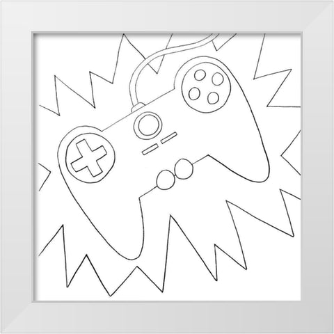 Gamer White Modern Wood Framed Art Print by Varacek, Pam