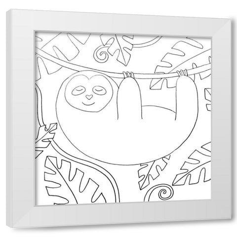 Sloth White Modern Wood Framed Art Print by Varacek, Pam